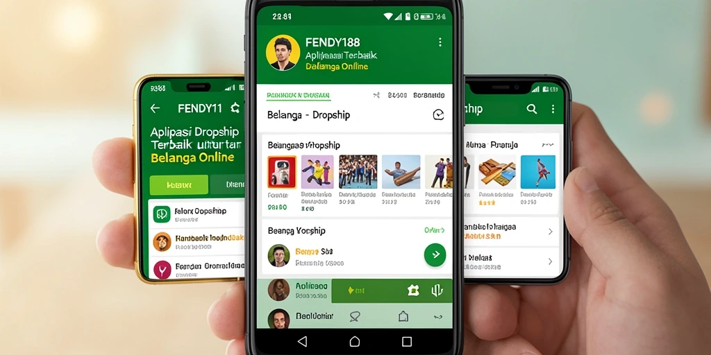 Tampilan antarmuka aplikasi FENDY188 untuk Dropship yang user-friendly.