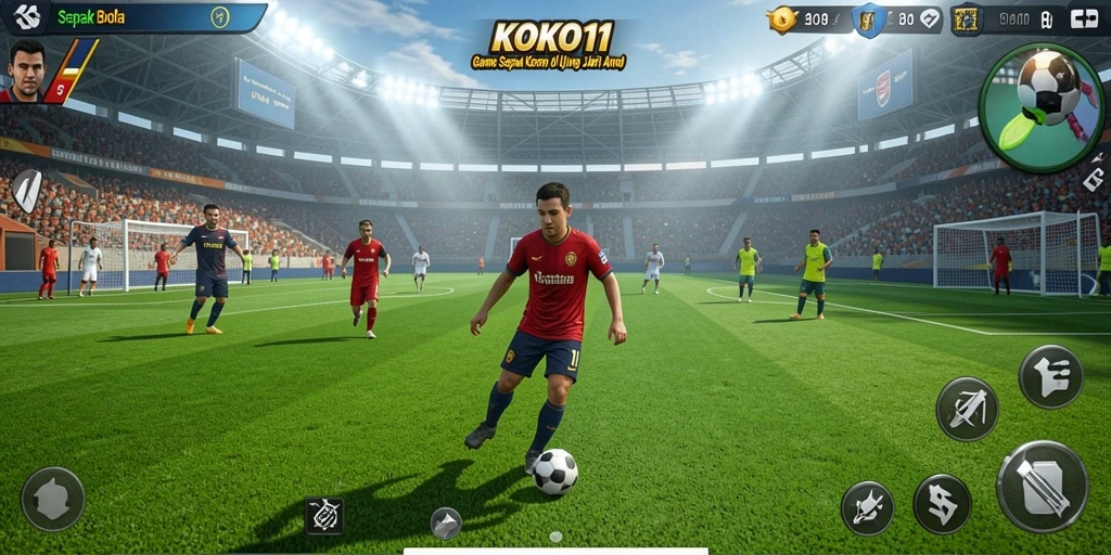 Tampilan antarmuka KOKO11 yang menarik dengan fitur sepak bola lengkap.