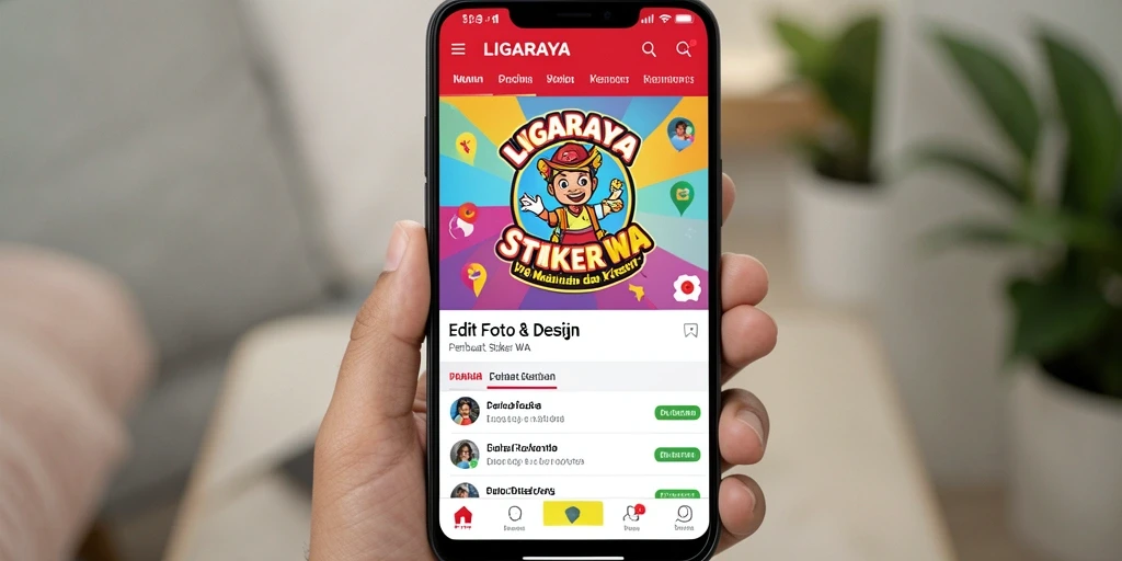 Antarmuka LIGARAYA untuk membuat stiker WA yang mudah digunakan.