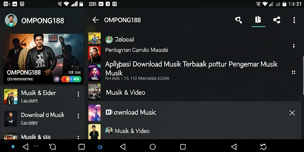 Antarmuka OMPONG188 yang menarik dan fungsional untuk Download Musik.