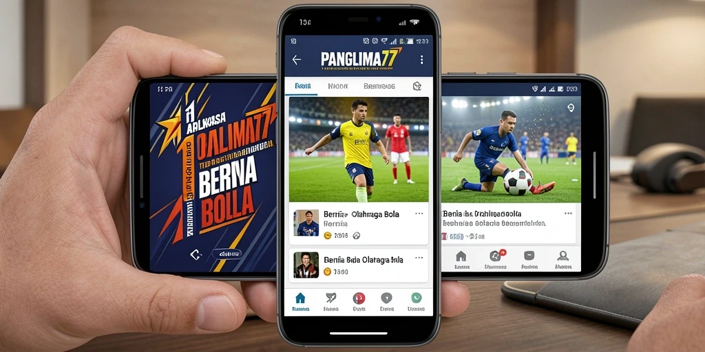 Antarmuka aplikasi PANGLIMA77 menampilkan berita olahraga bola terupdate.