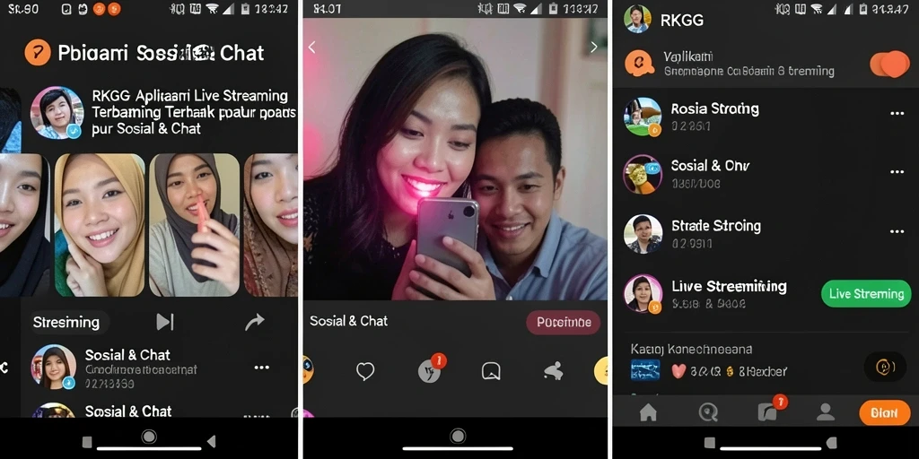 Tampilan antarmuka RKGG yang menarik dan modern untuk Live Streaming.