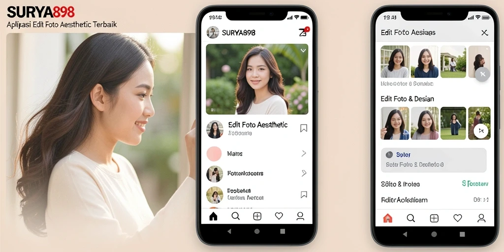 Antarmuka sederhana dan intuitif dari aplikasi Edit Foto Aesthetic.